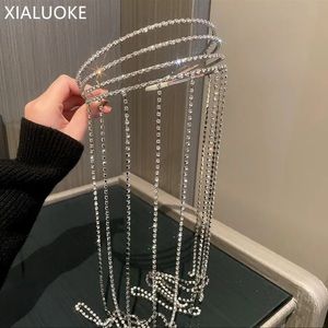 Fashion Tassel Multilayer Hair Hoop For Women Contracted Elegant Luxury Crystal